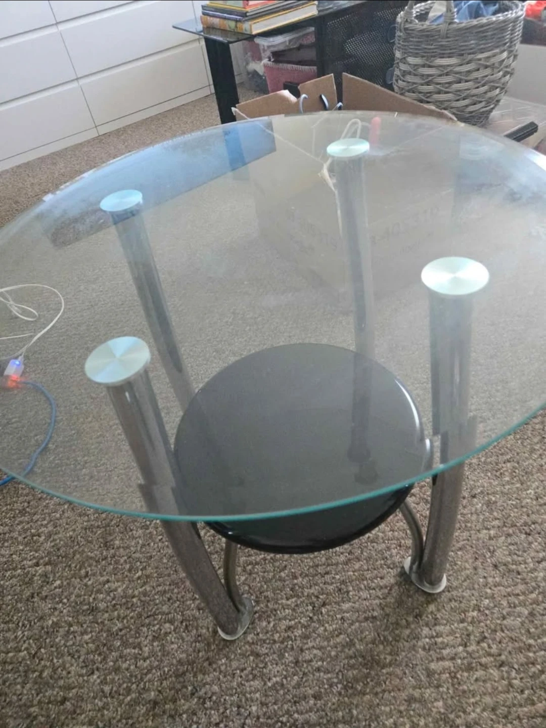 Round Glass Side Table