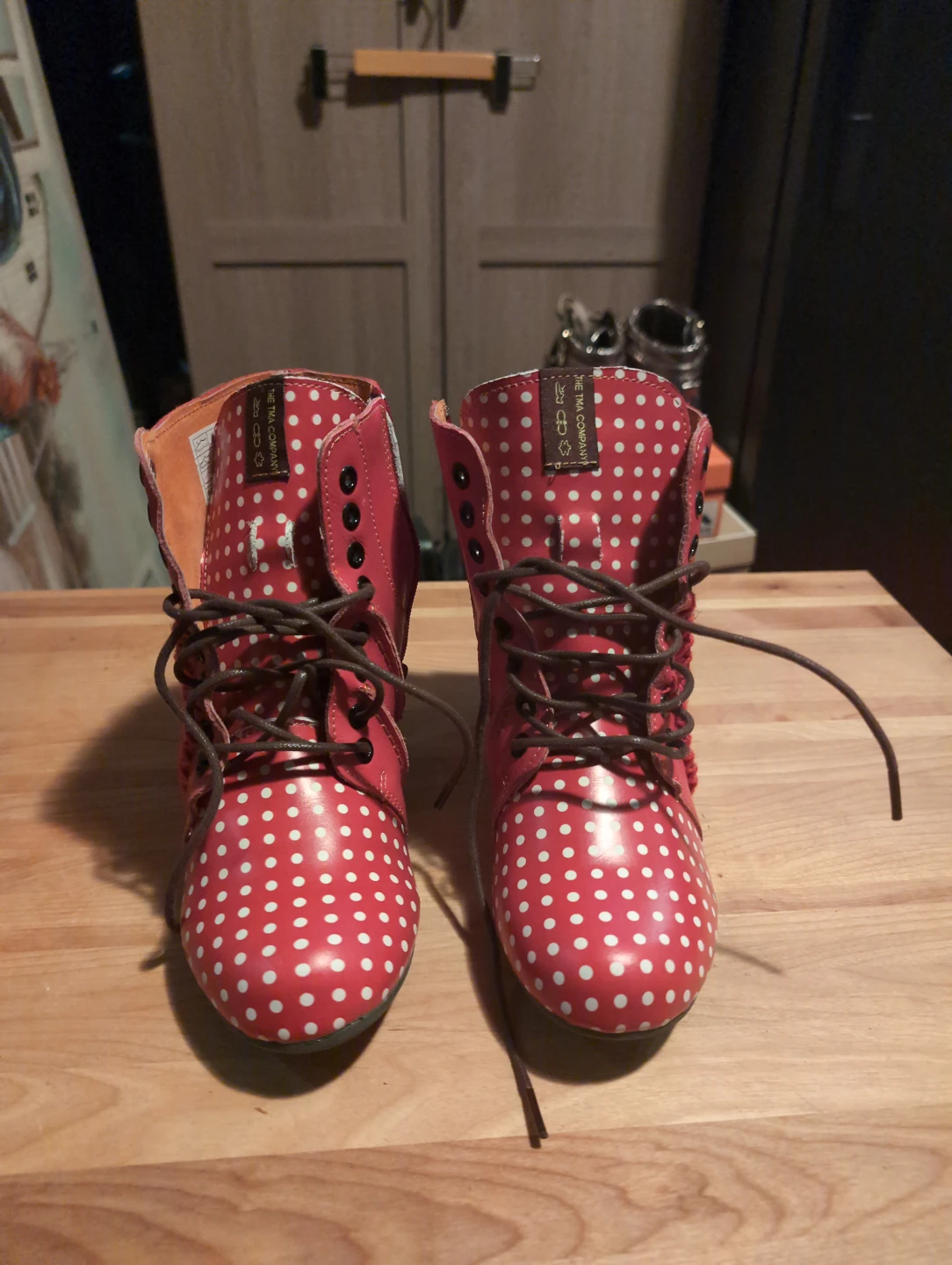 The TMA Company Leather Polka Dot Ankle Boots - EUR 38