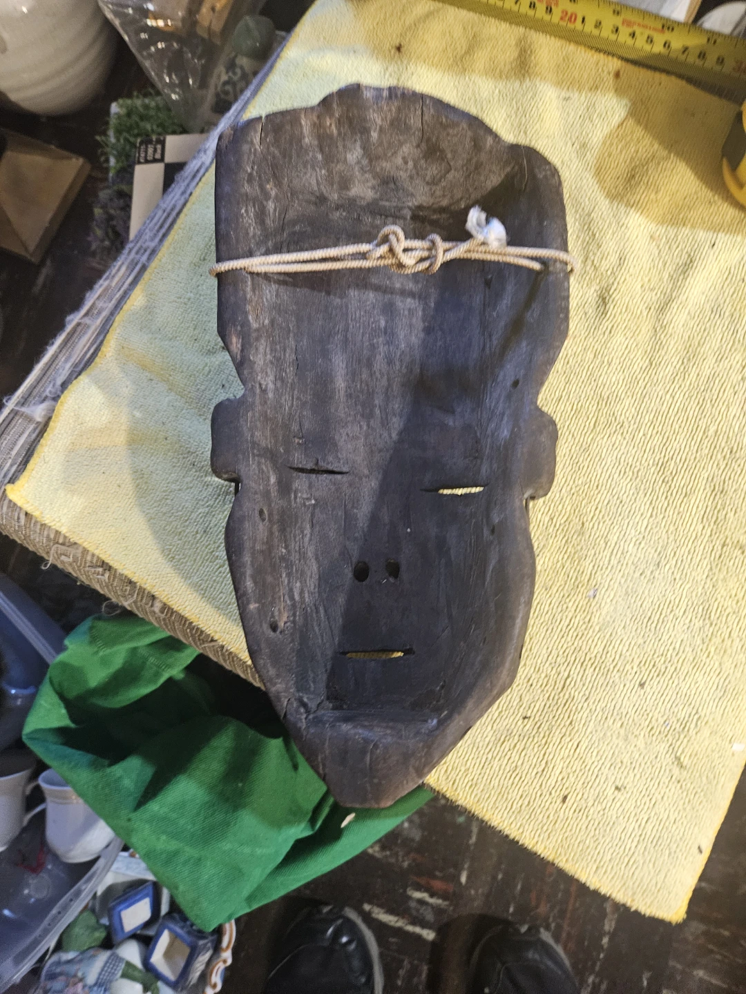Hand-Carved Wooden Wall Mask - photo 3