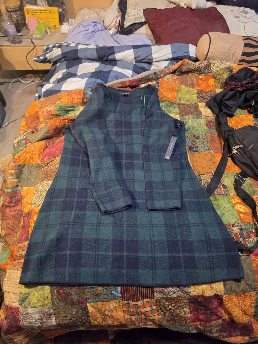Tahari Plaid Knit Dress Size XL - photo 2