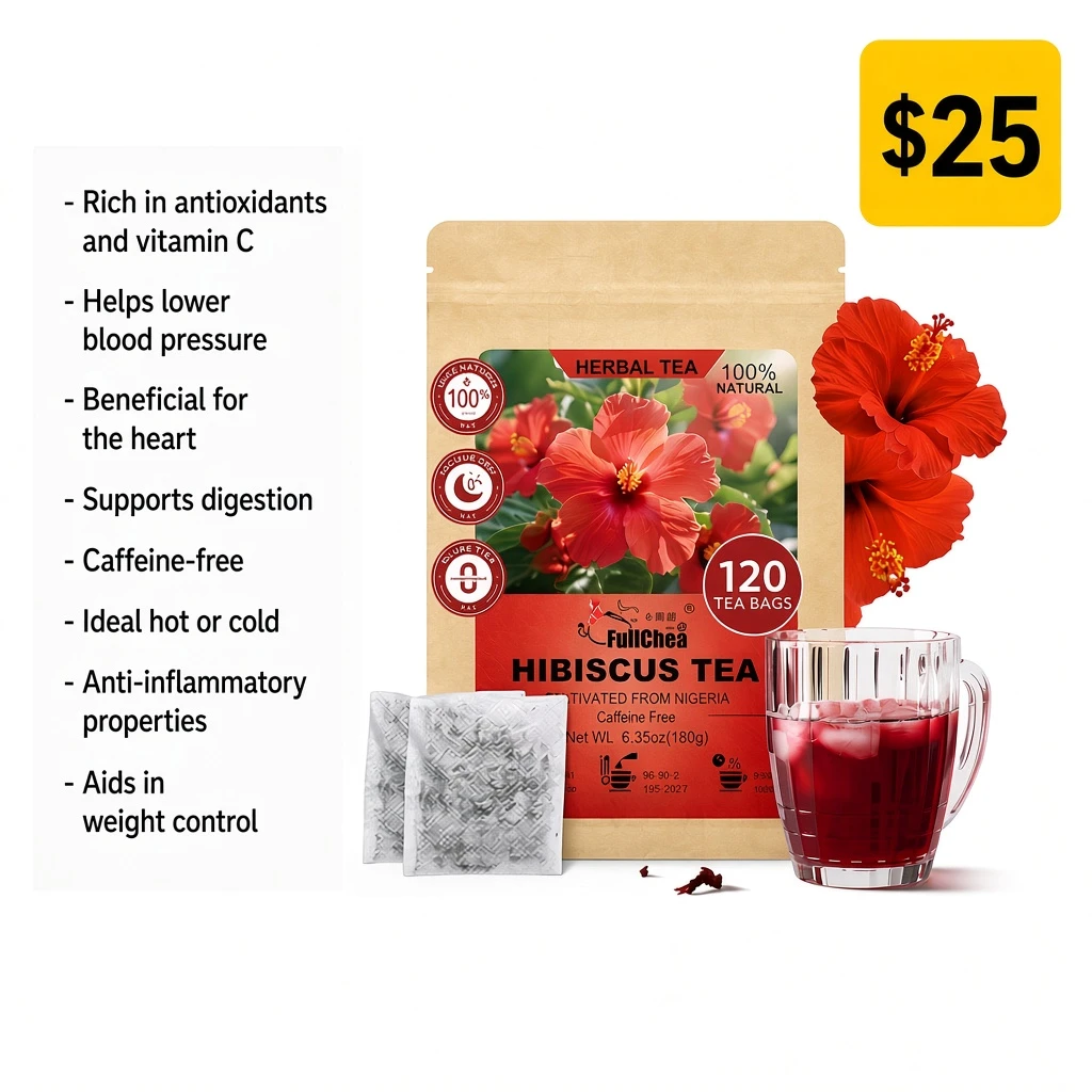 FullChea Hibiscus Tea 120 Tea Bags