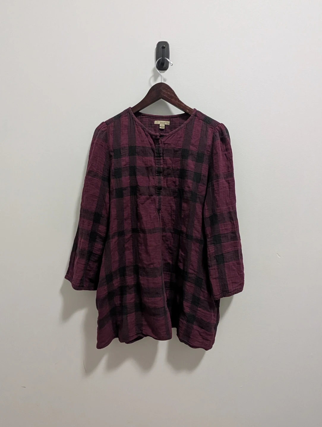 Burberry Brit Plaid Shirt Maroon - photo 3