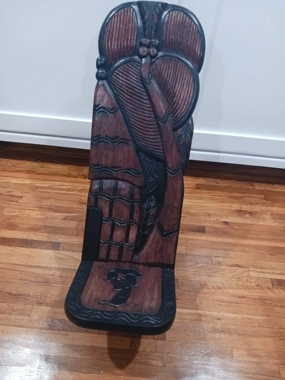 Vintage Ghanaian "Birthing" Chair - Solid Wood Hand-Carved Art
