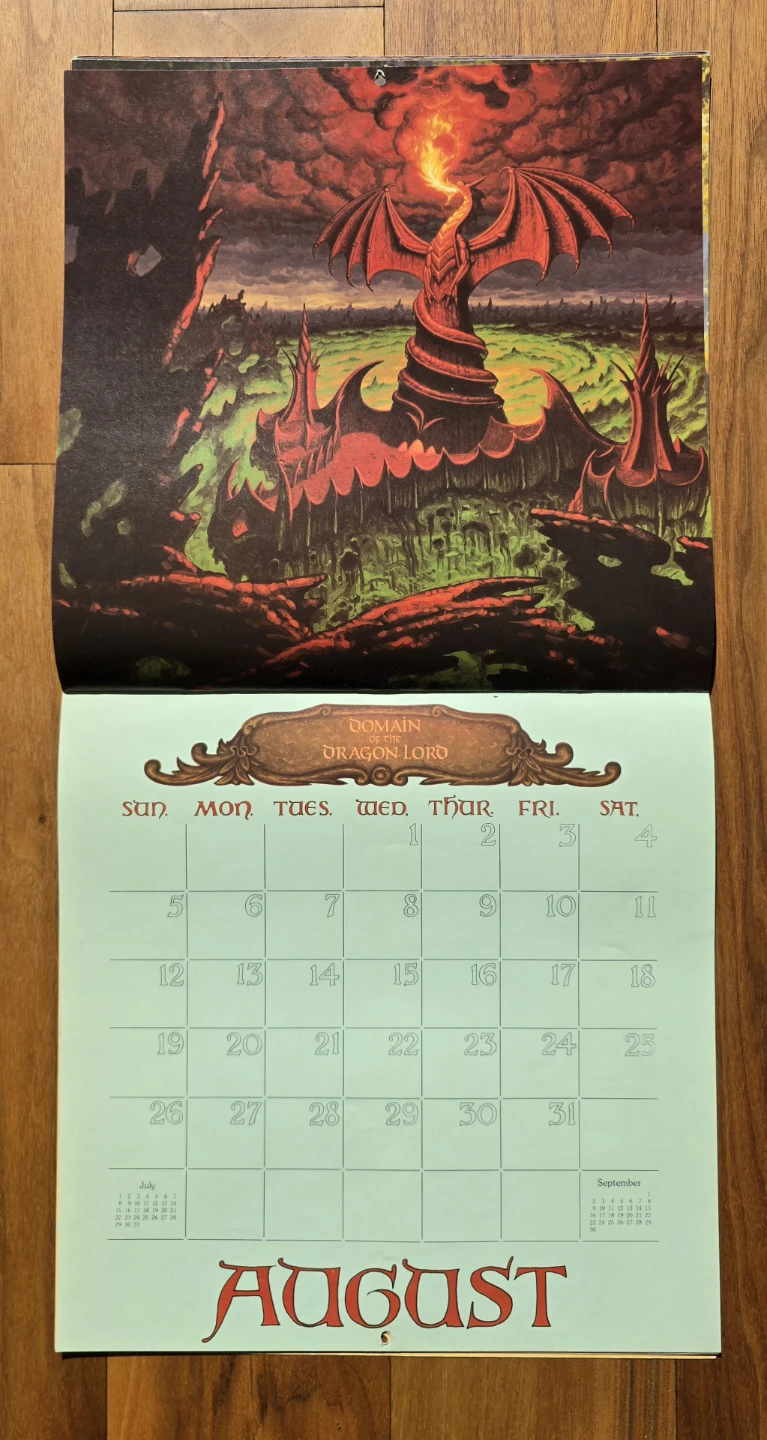 1984 Dungeons & Dragons Fantasy Art Calendar - photo 3