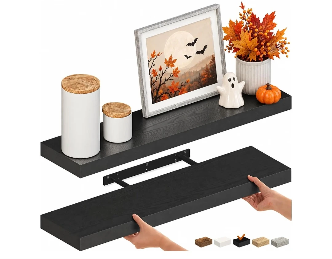 Ballucci Floating Shelves, Set of 2, Black