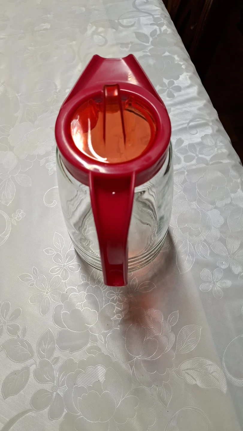 Glass Pitcher with Red Lid - photo 3