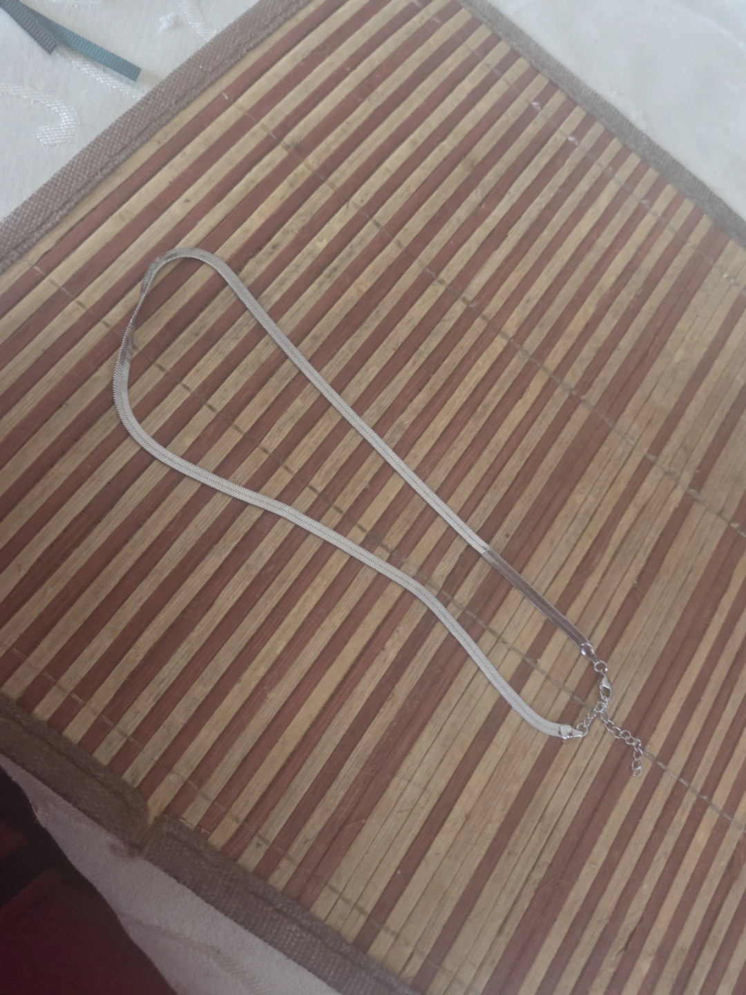 Silver-Tone Herringbone Chain Necklace