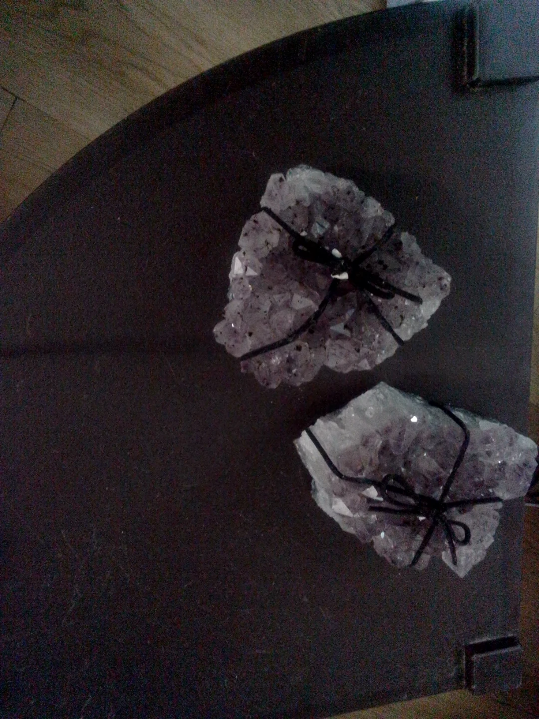 Two Amethyst Crystal Clusters