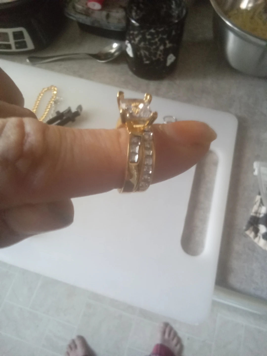 Gold-tone Cubic Zirconia Ring