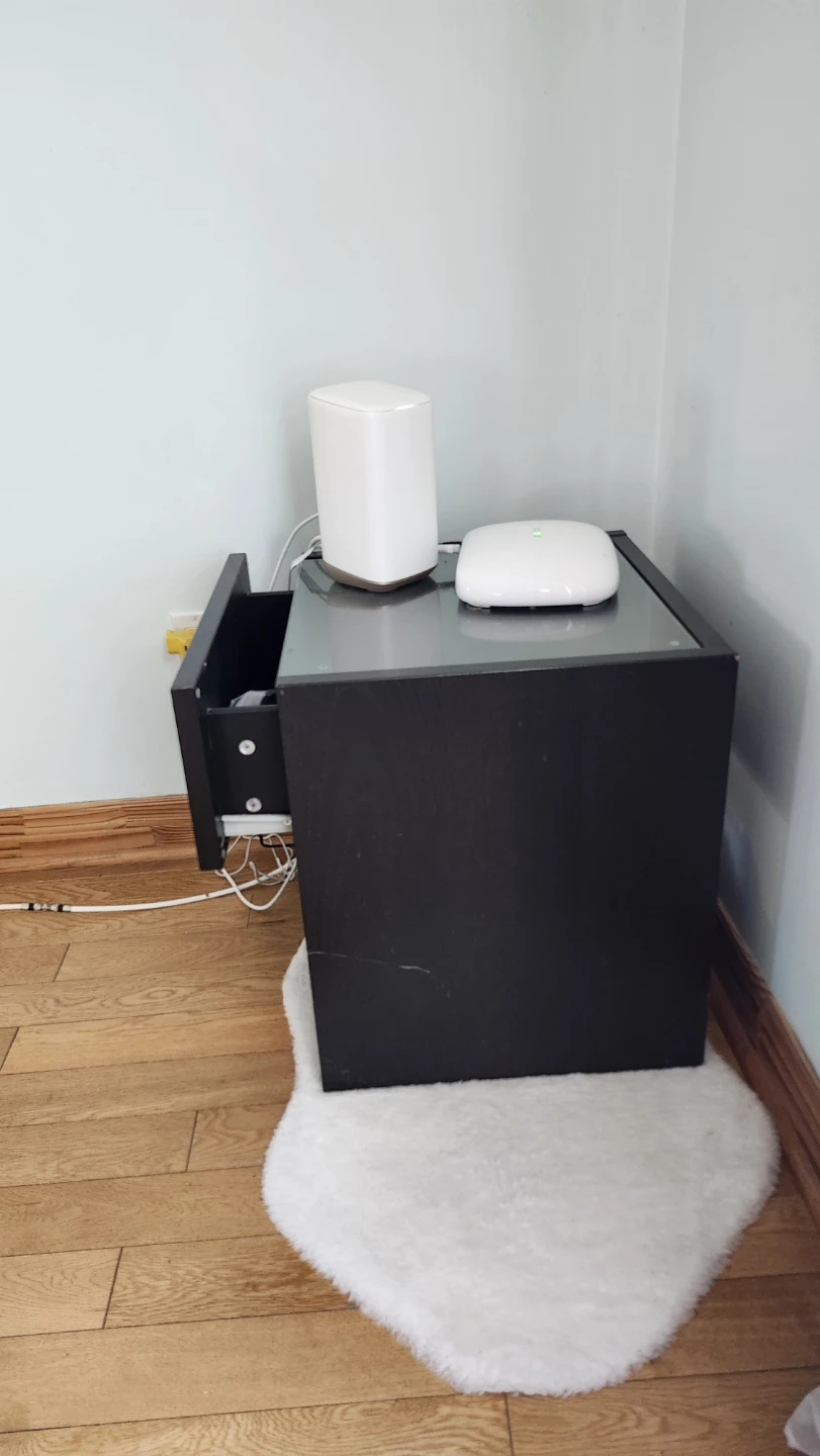 Black Nightstand with Glass Top - photo 2