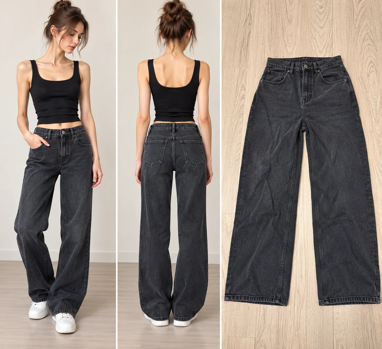Dark grey Wide Leg Jeans Size XS - S