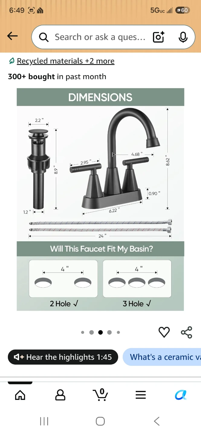 Cobbe Matte Black 4-Inch Centerset Bathroom Faucet - photo 4