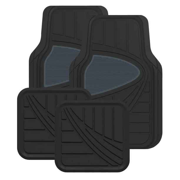 4-PIECE All Season Two-tone Medium Heavy Car Floor Mats