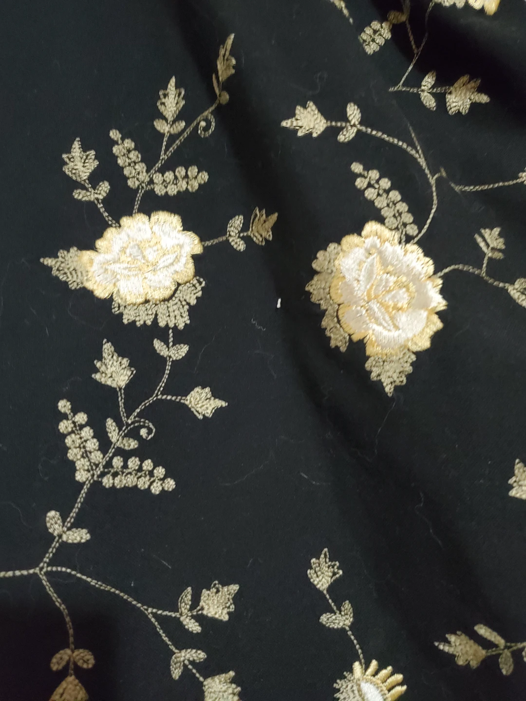 Black and Gold Floral Embroidered Skirt - photo 2