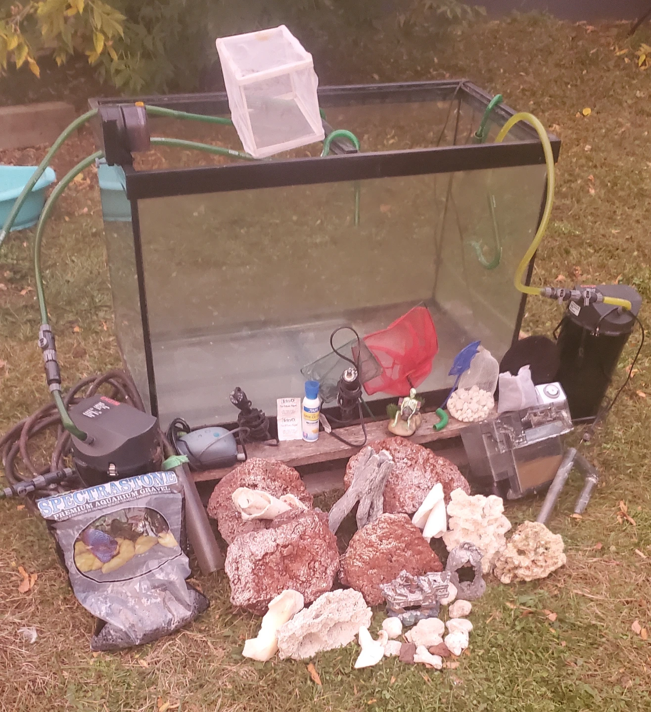 Aquarium Tank Setup with Filters and Decor - photo 3