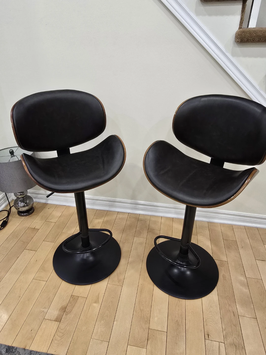 Set of Two Adjustable Swivel Bar Stools - photo 2