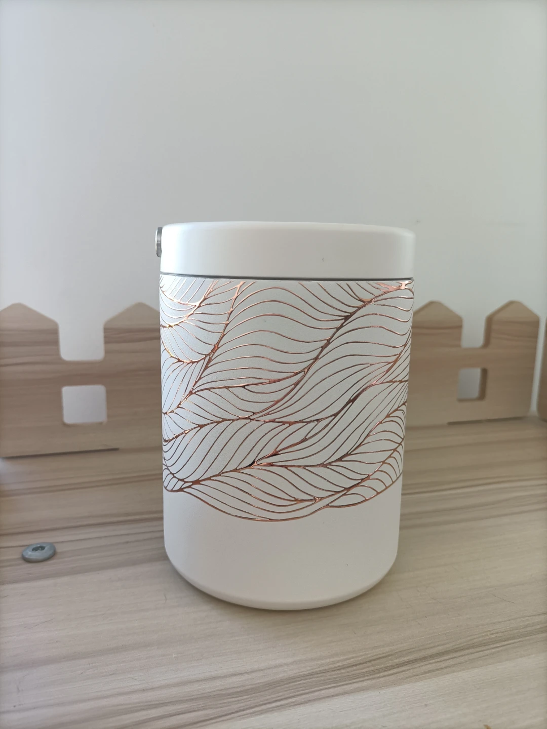 White and Rose Gold Thermos