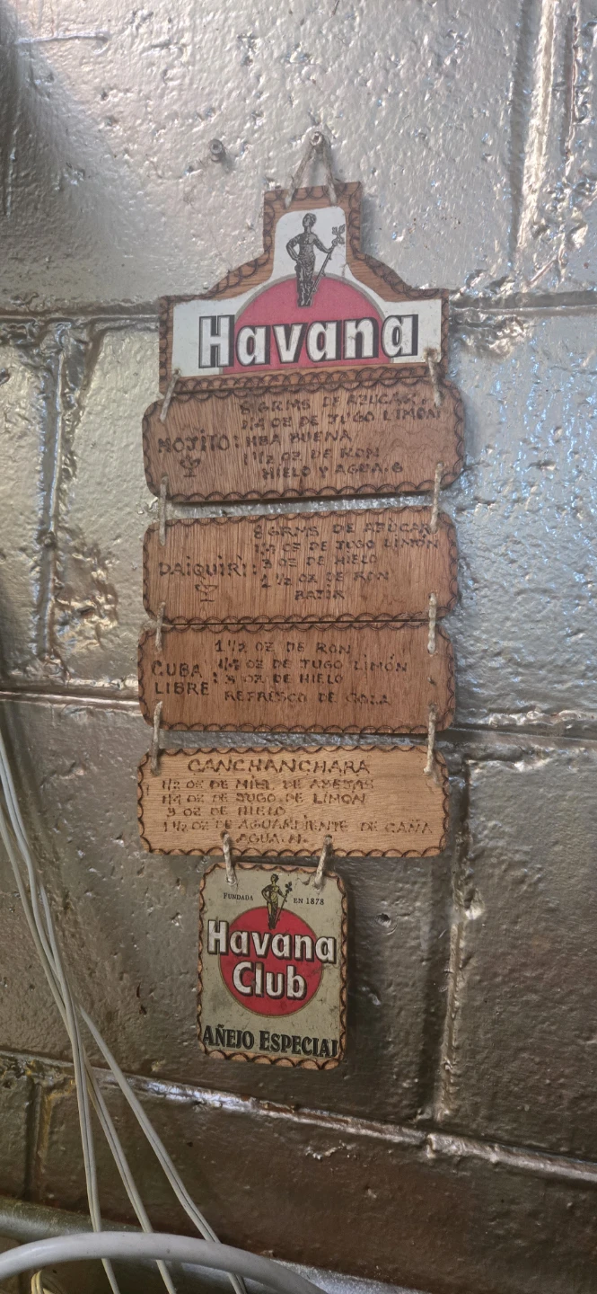Havana Club Cocktail Recipe Hanging Wooden Sign
