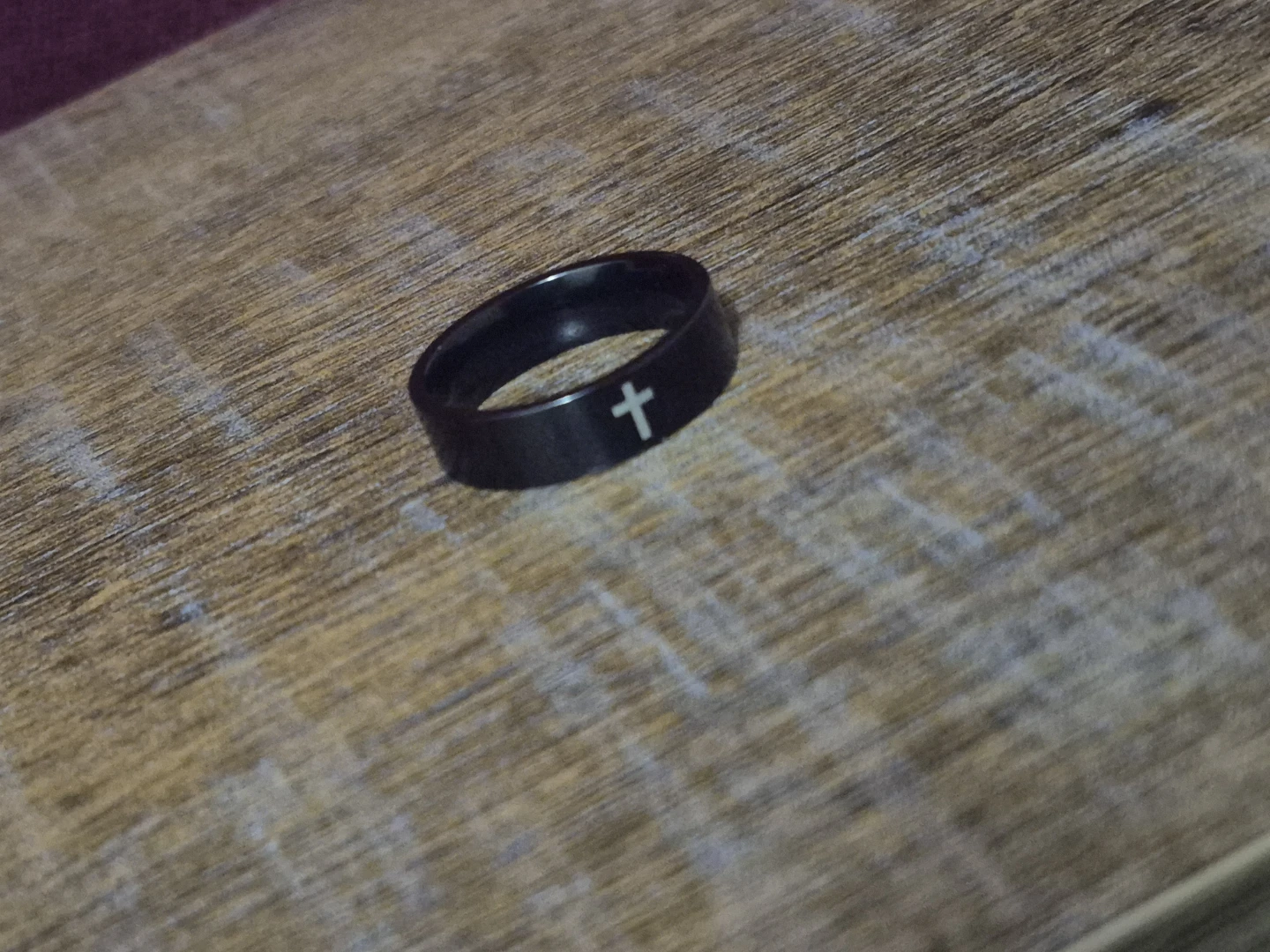 Black Cross Band Ring - photo 3
