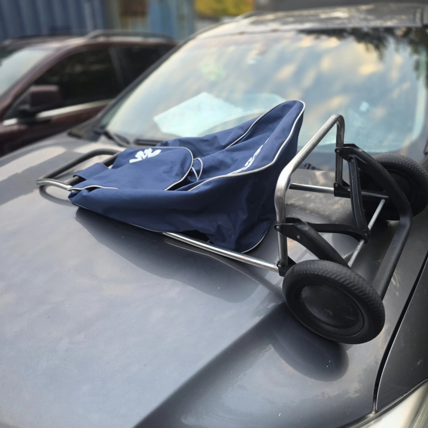 Blue Floral Shopping Trolley - photo 4