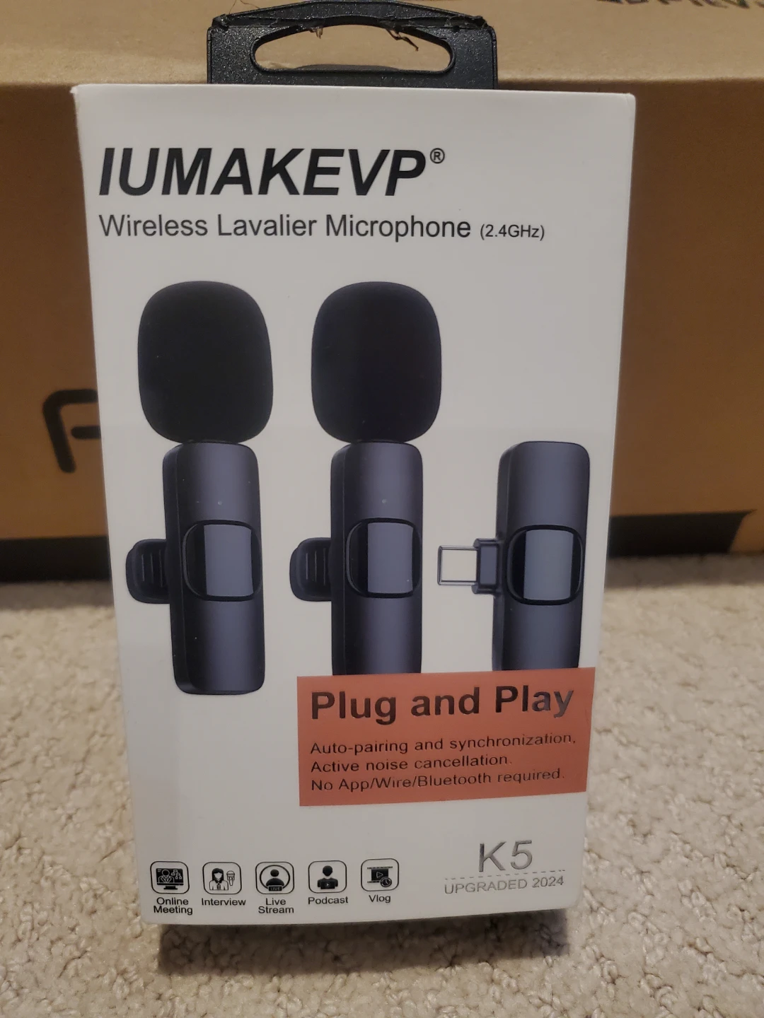 IUMAKEVP Wireless Lavalier Microphone K5 Upgraded 2024