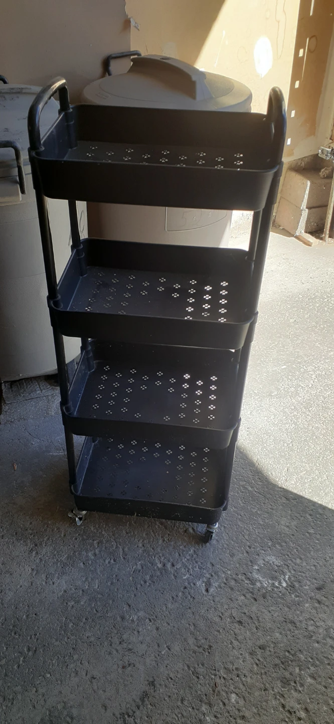 Black 4-Tier Rolling Utility Cart - photo 2