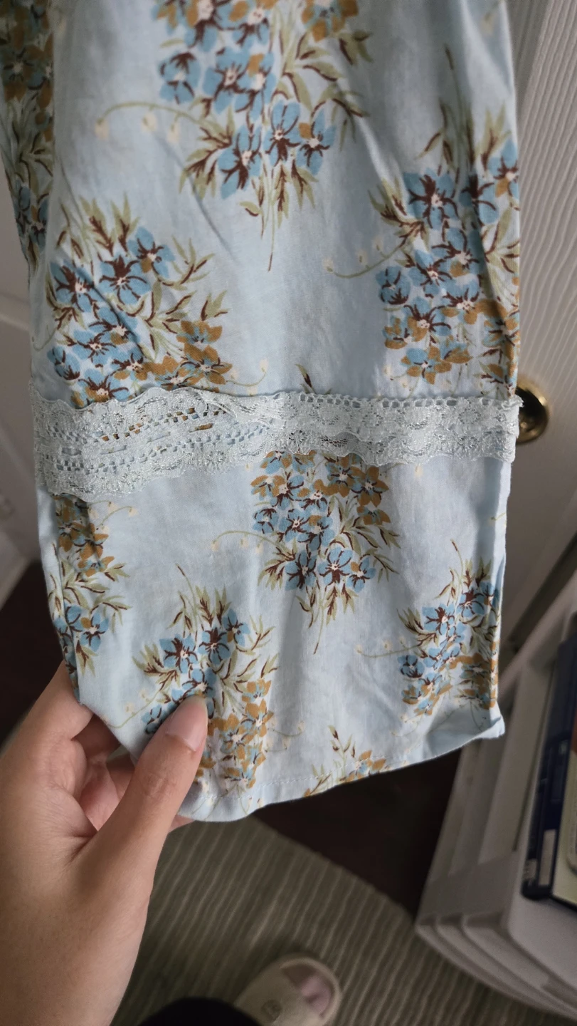 Light blue floral long sleeve button-up shirt - photo 5