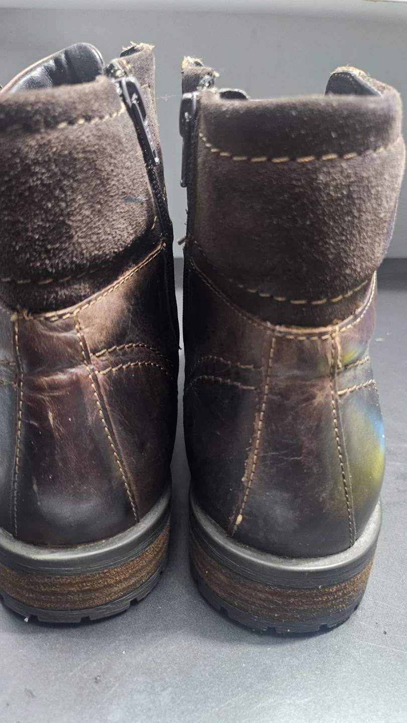 Dark Brown Leather Lace-Up Boots - photo 4