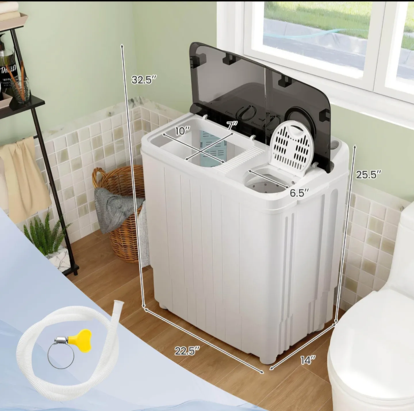 17.6 Ibs Portable Twin Tub Washing Machine - 11 Ib - photo 3