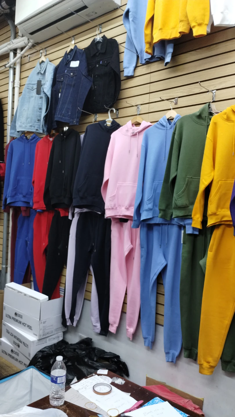 Solid Color Cotton Blend Hoodie and Jogger Set