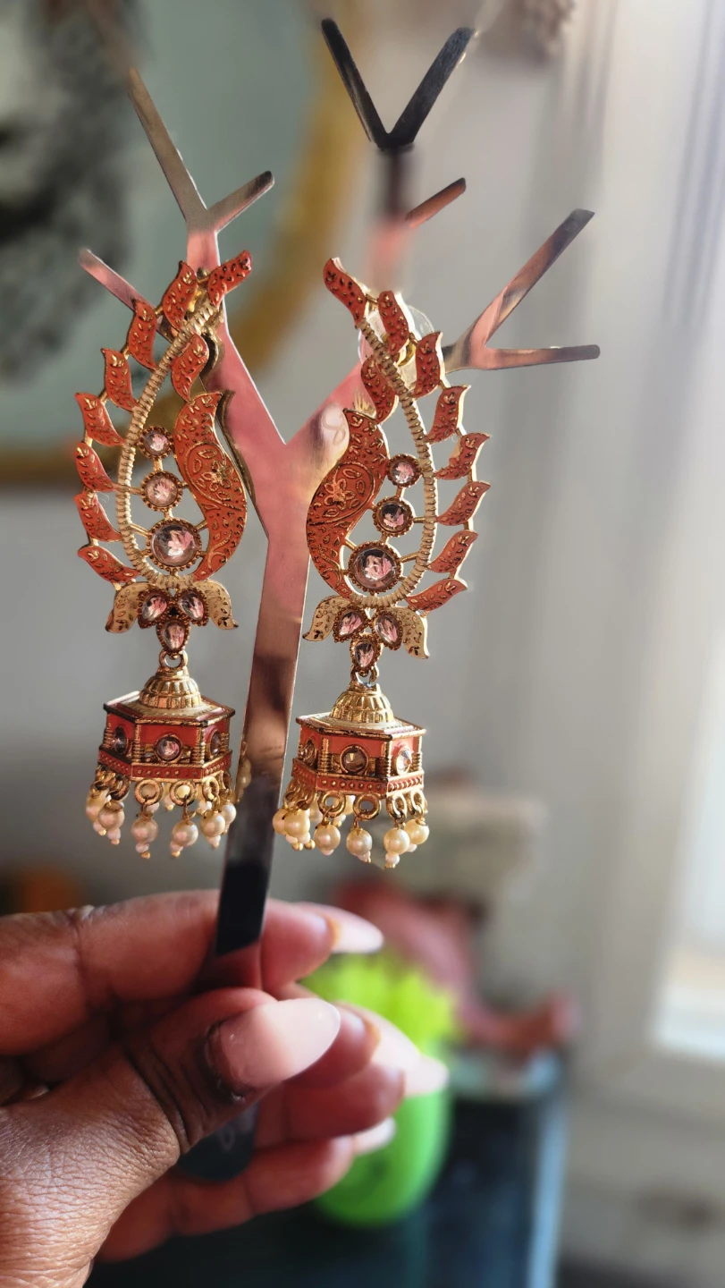 Peacock Design Jhumka Earrings