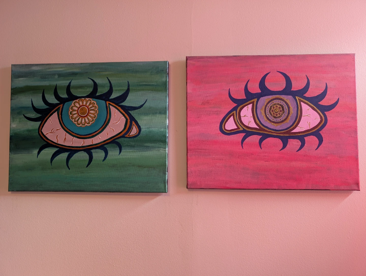 Set of 5 Hand-Painted Canvas Artworks