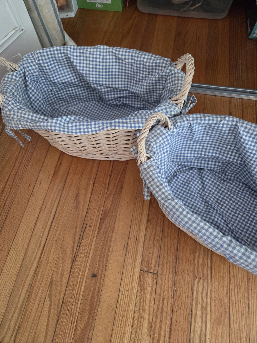 Set of Two Woven Wicker Baskets