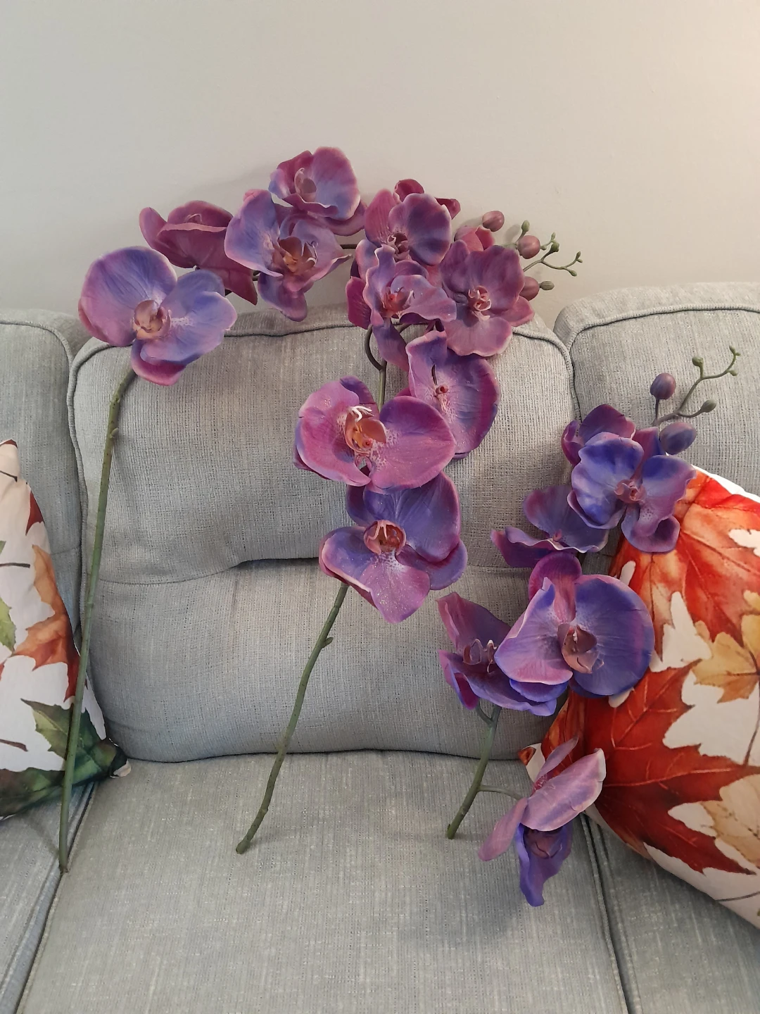 Set of 3 Artificial Purple Orchid Stems - photo 2
