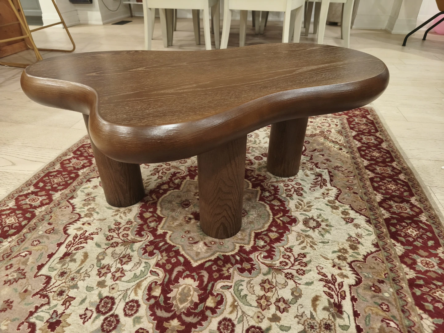 Dark wood organic shape coffee table - photo 3