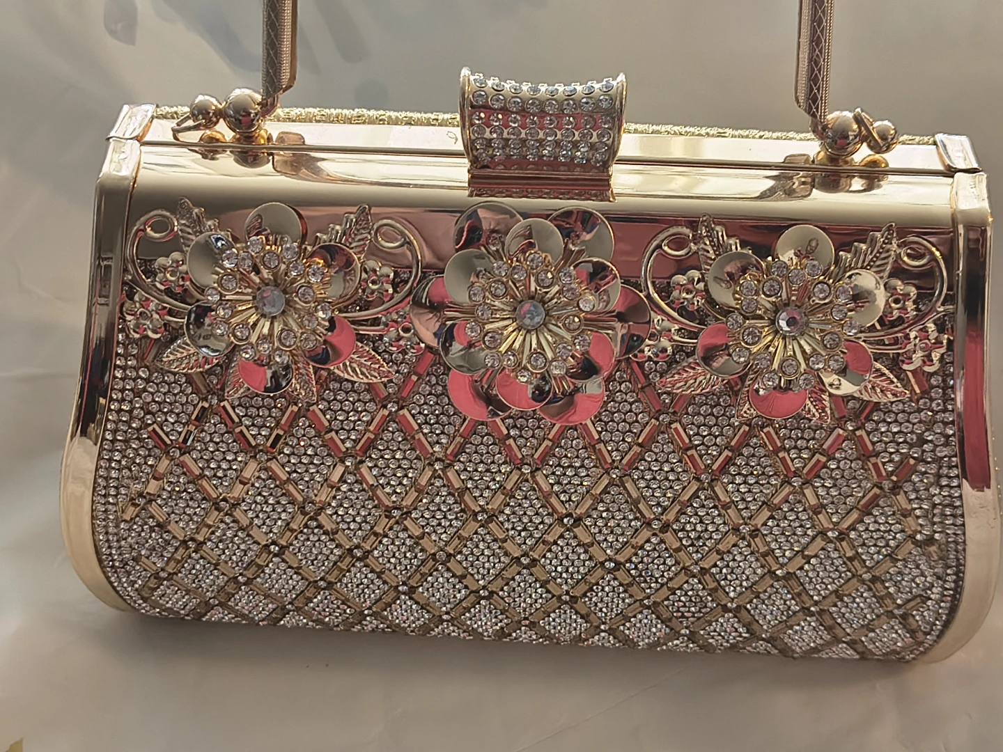 Gold Rhinestone Evening Clutch Bag - photo 3