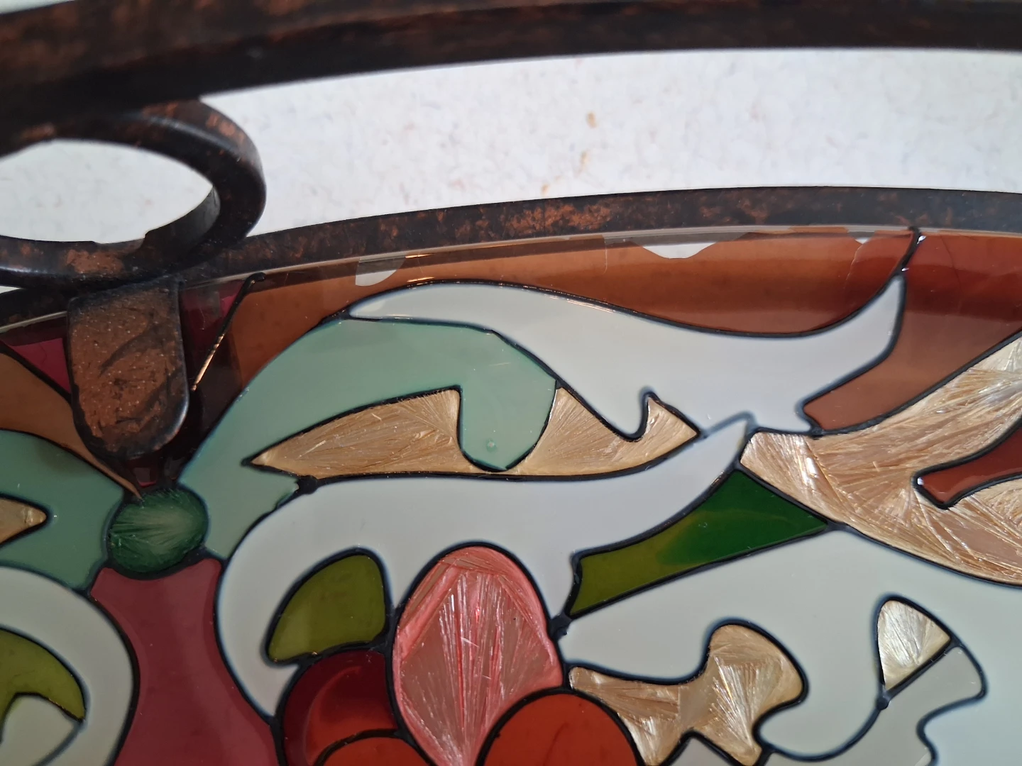 Vinage Joan BakerStained Glass Grape Motif Serving Tray - photo 4