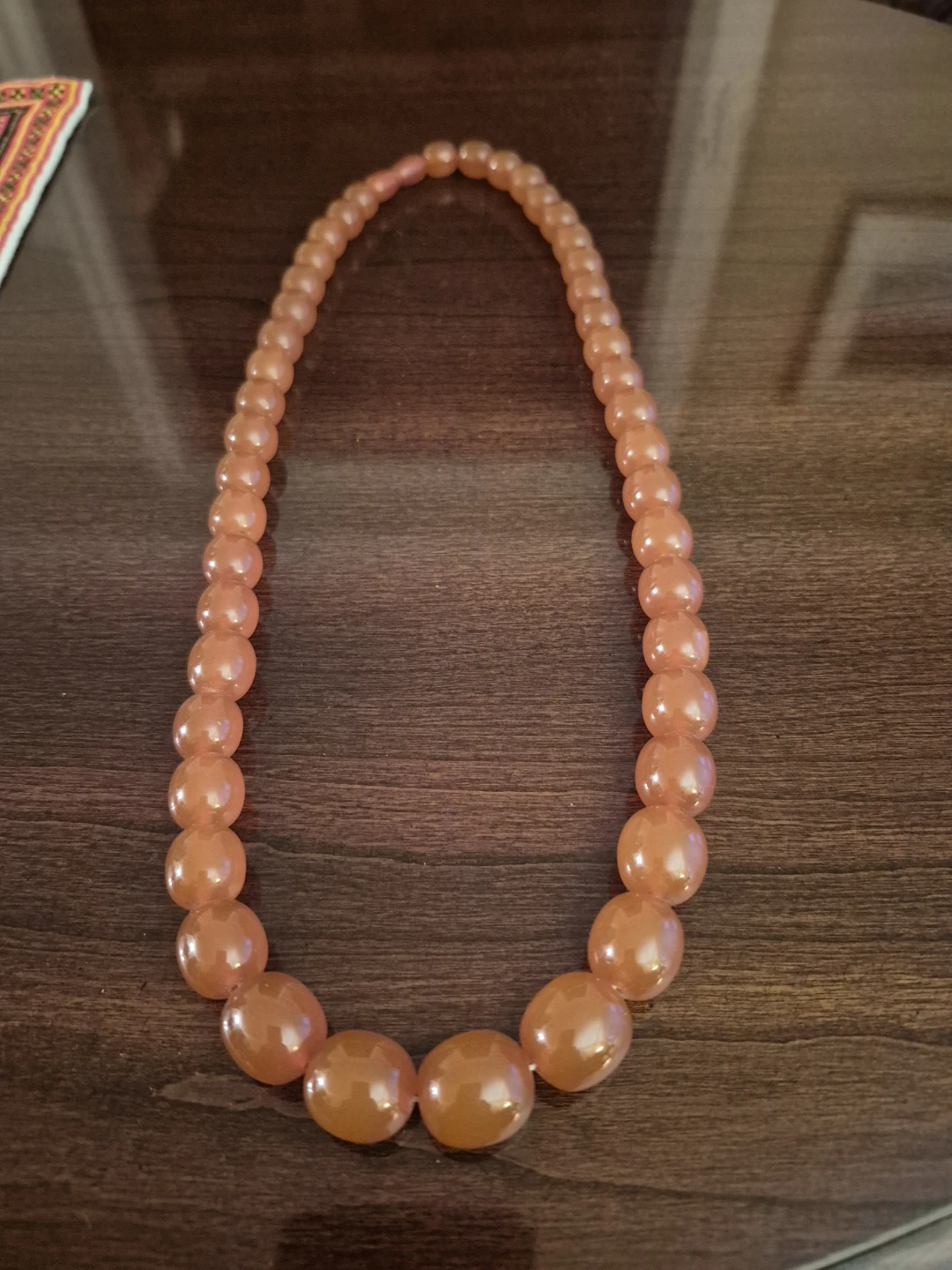 Vintage Amber Beaded Necklace