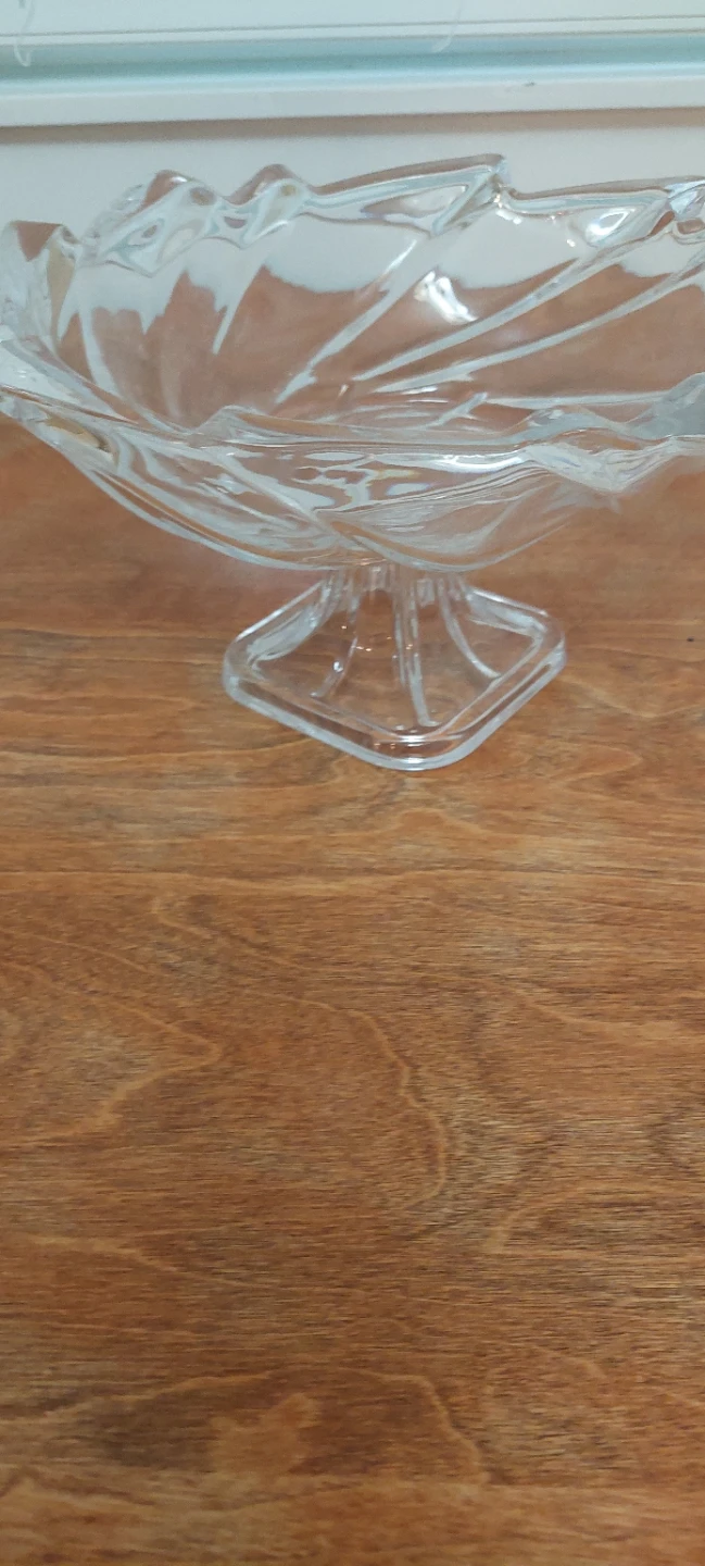 Clear Glass Pedestal Bowl