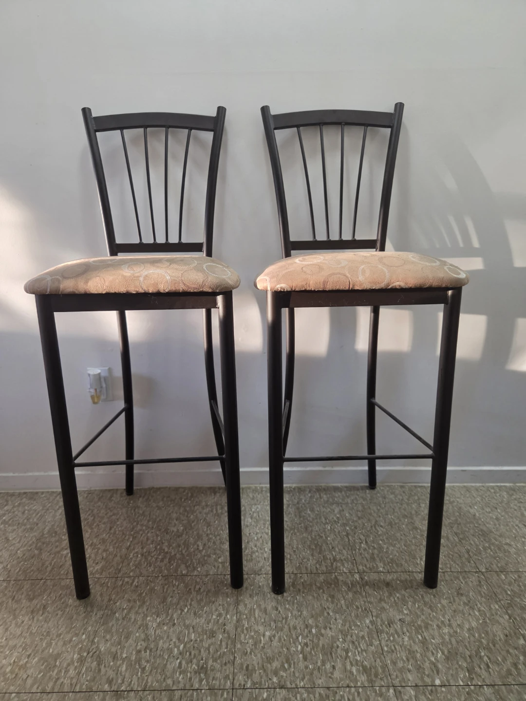 Set of Two Metal Bar Stools
