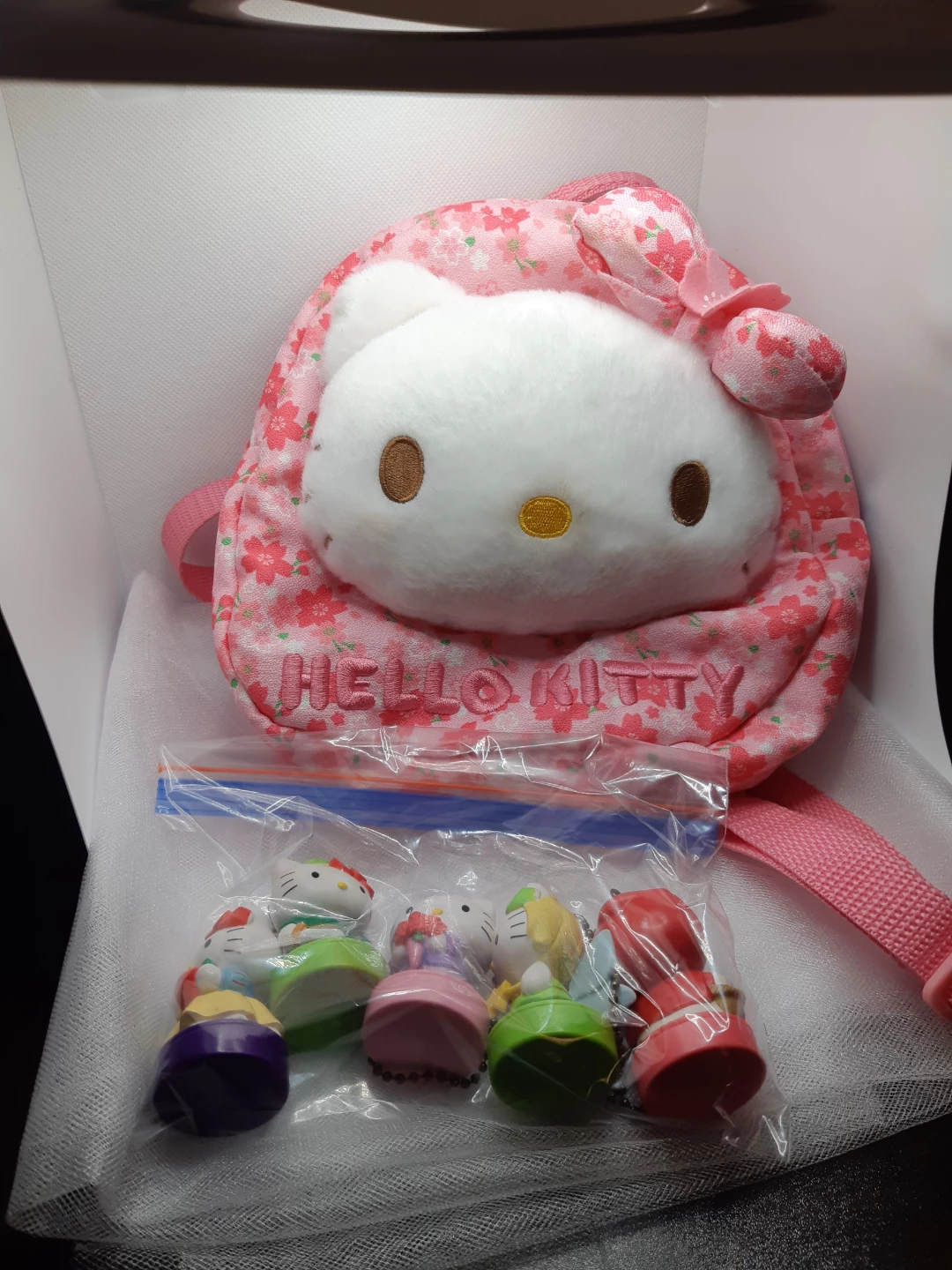 Hello Kitty keychain stamps + bag bundle