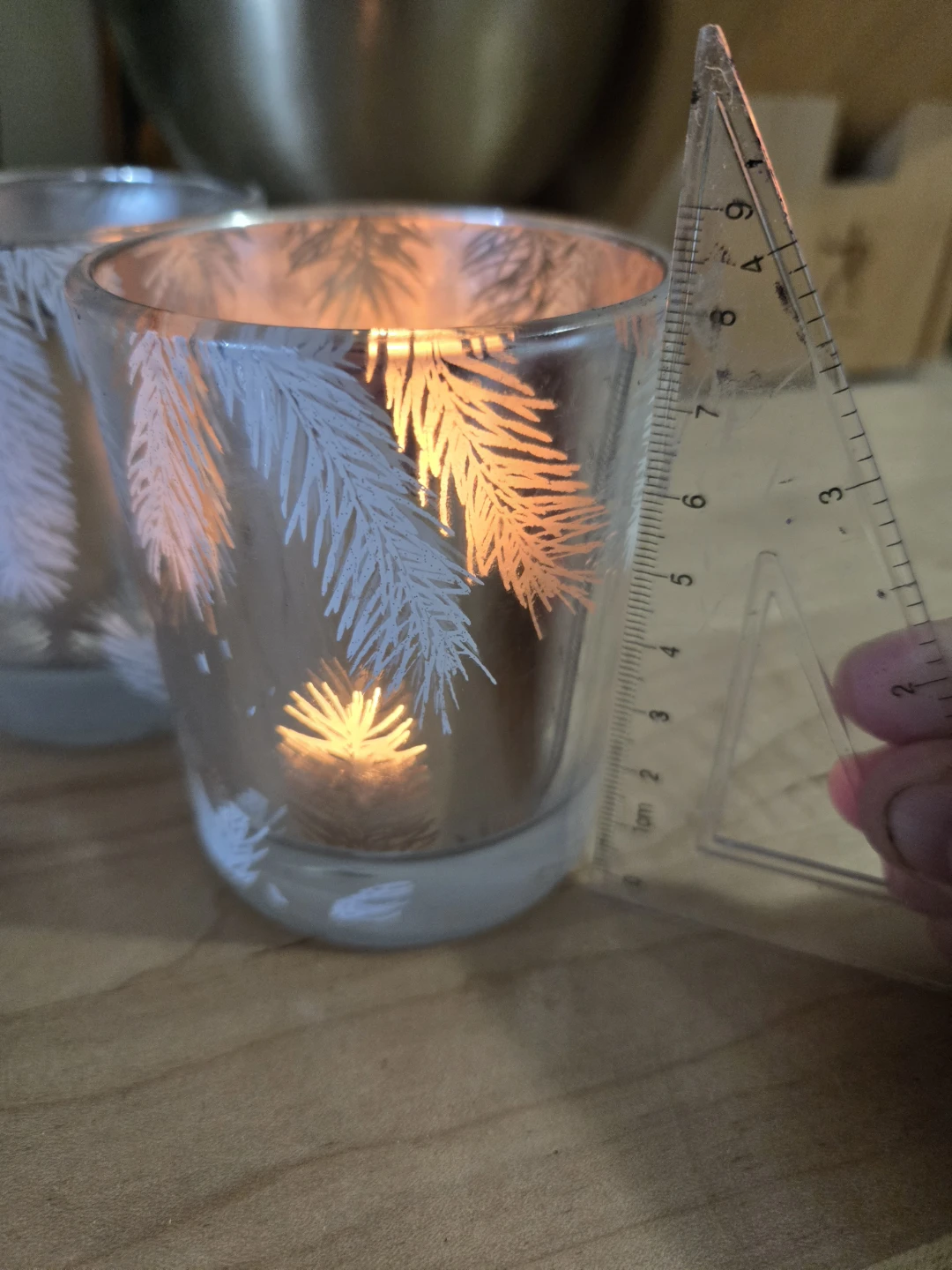 Two Glass Candle Holders - photo 3
