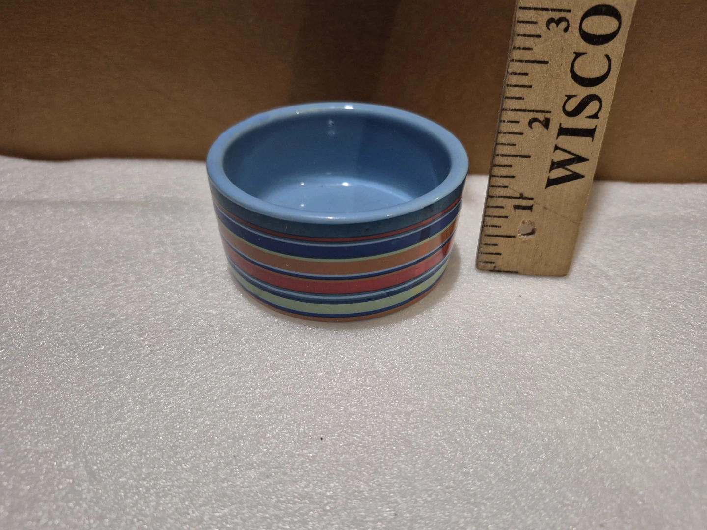 Small Striped Ceramic Ramekin (Skokie)