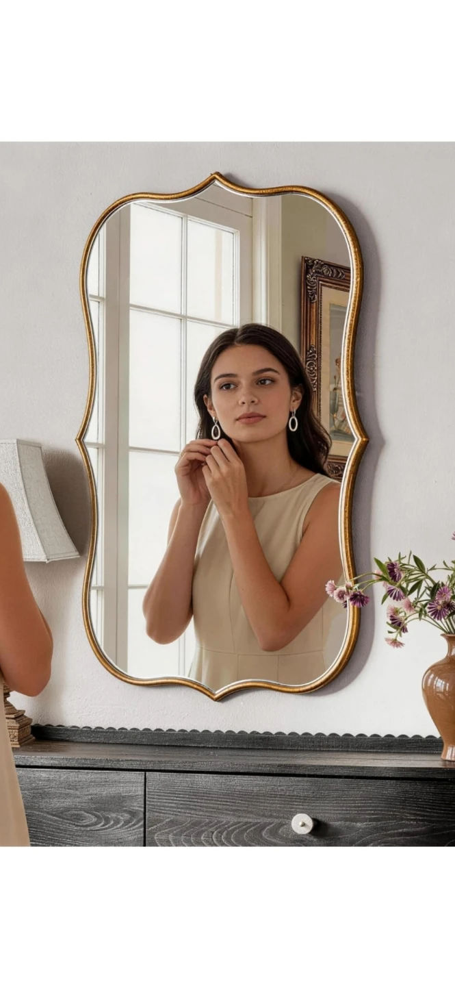 Brand New Gold Scalloped Wall Mirror - photo 5