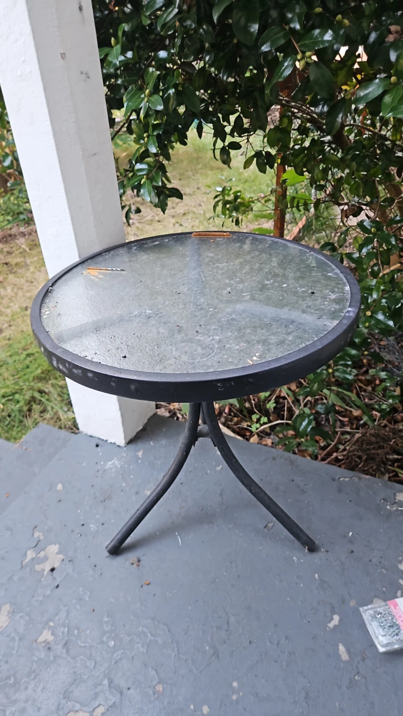 Round glass top side table