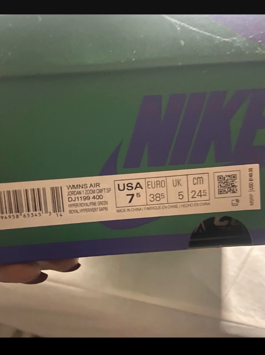 Nike WMNS Air Jordan 1 Zoom CMFT SP Hyper Royal Pine Green - photo 4