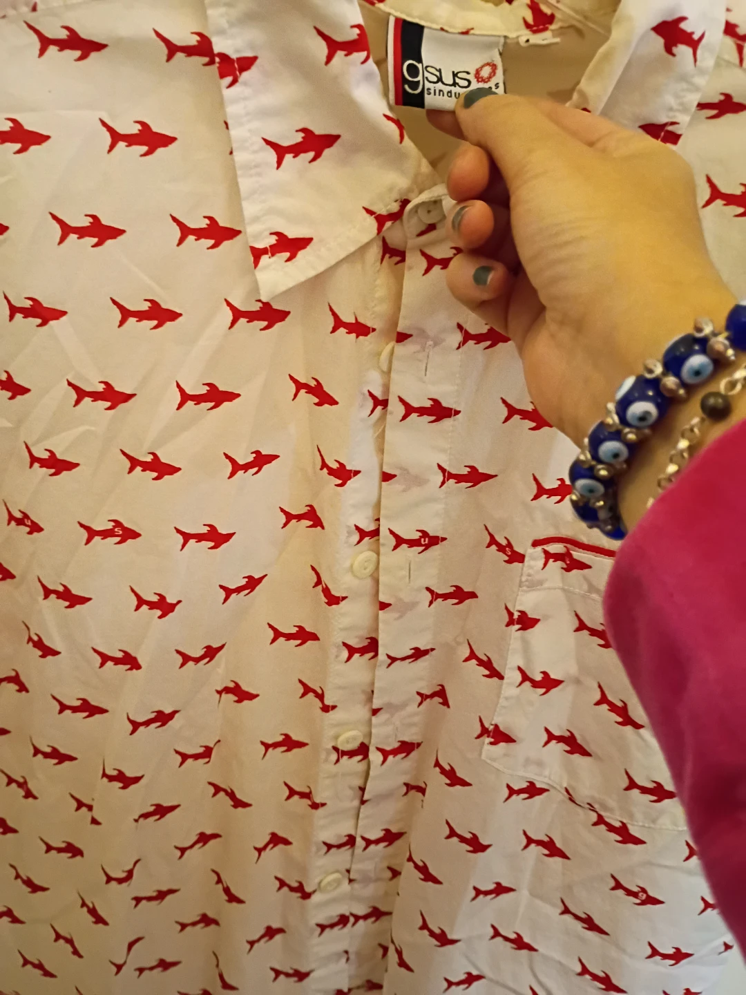 Gsus Sindustries Shark Print Shirt