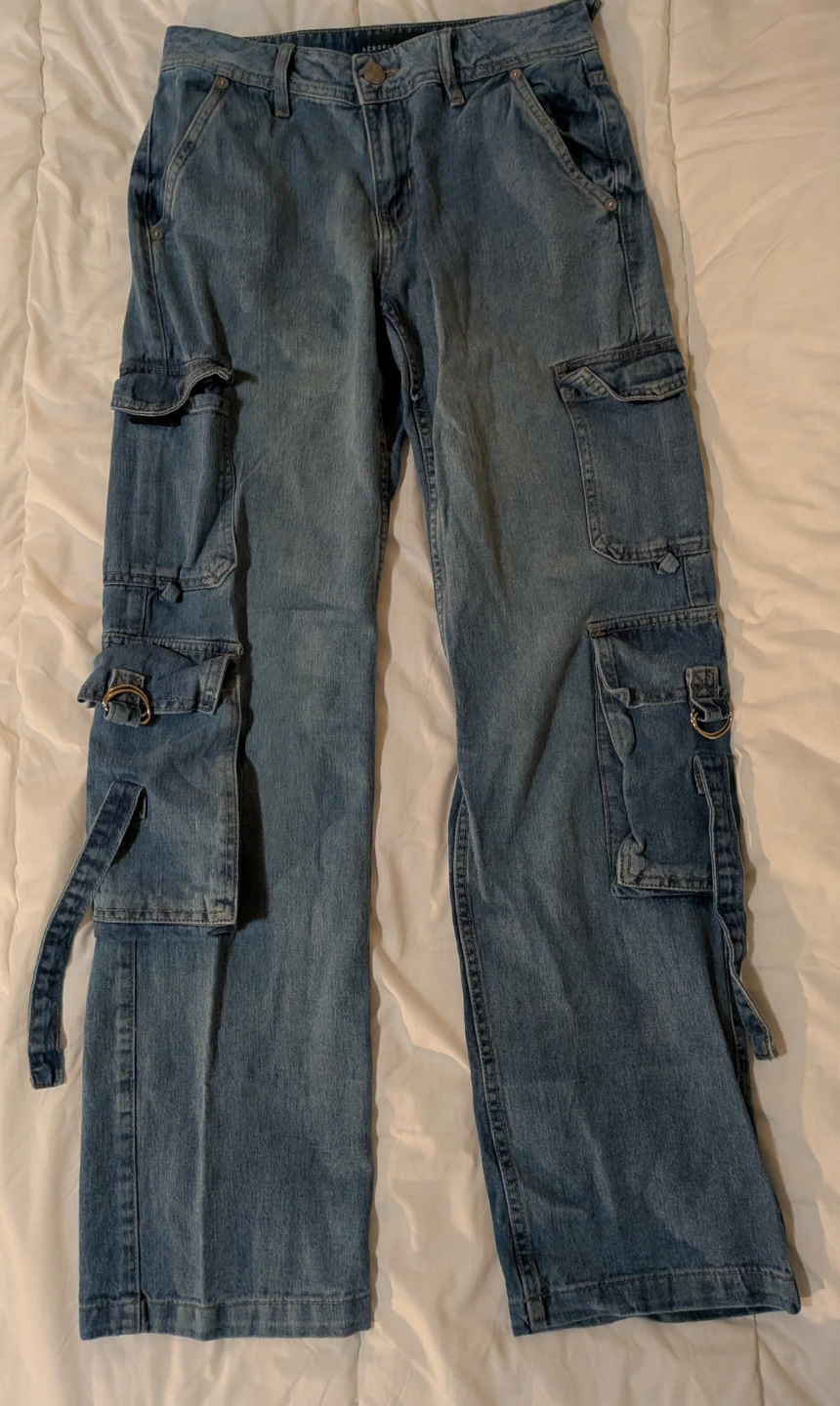 Aeropostale Blue Denim Cargo Pants