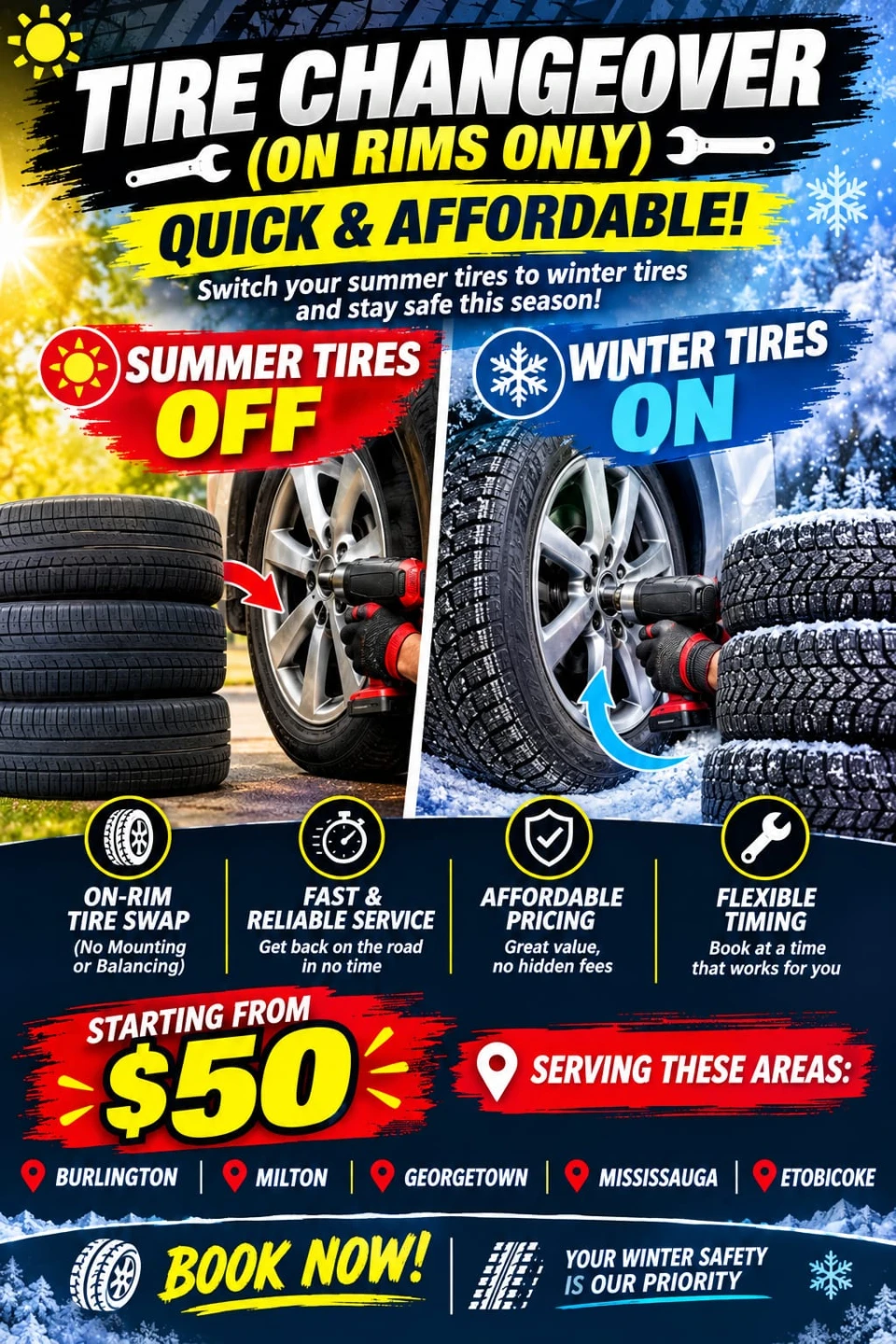 Doorstep Wnterer/summer Tire on rim replacement service  GTA