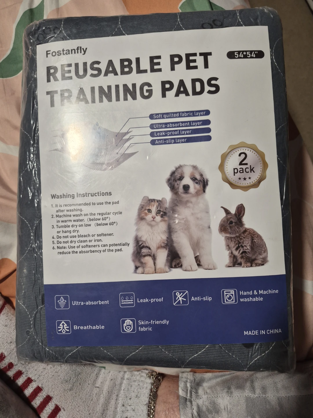 Fostanfly Reusable Pet Training Pads 2-Pack - photo 5